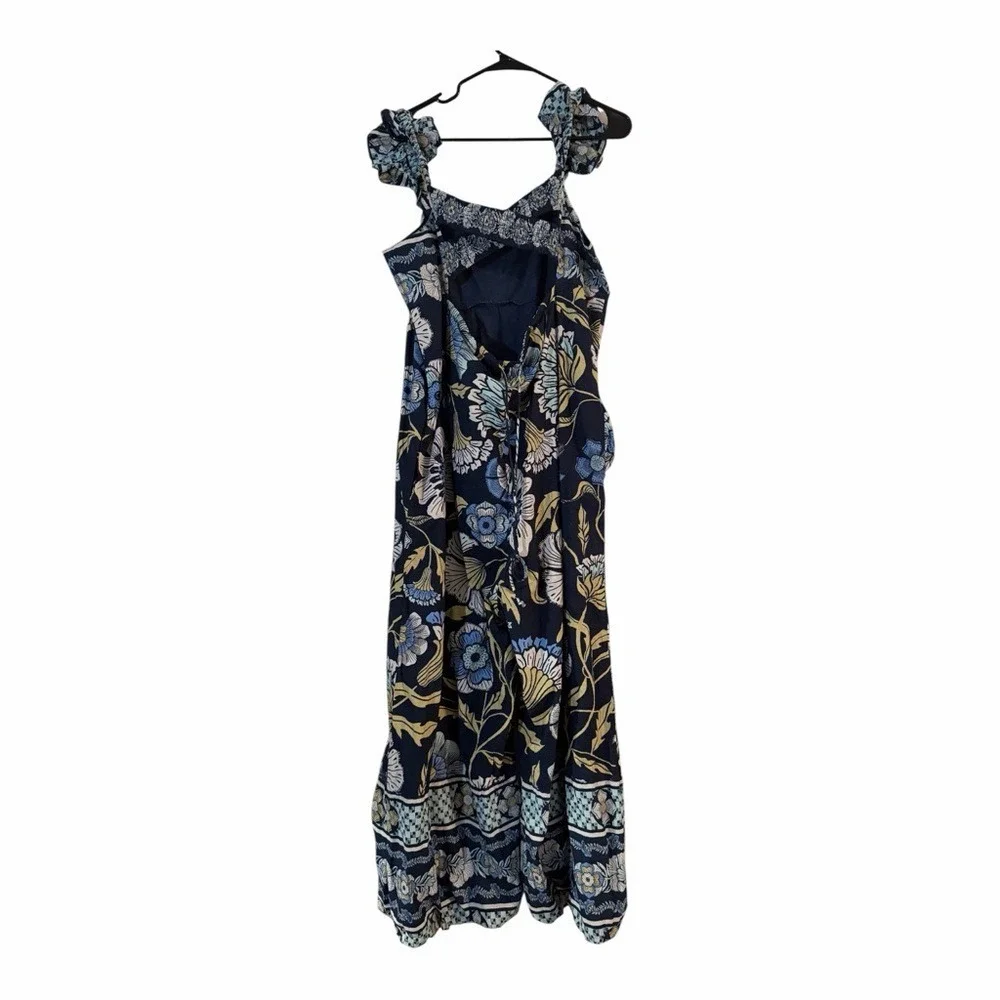 Free People Bali Albright Boho Floral 100% Cotton Jumpsuit Wide Leg Size XL NWT - Picture 5 of 9